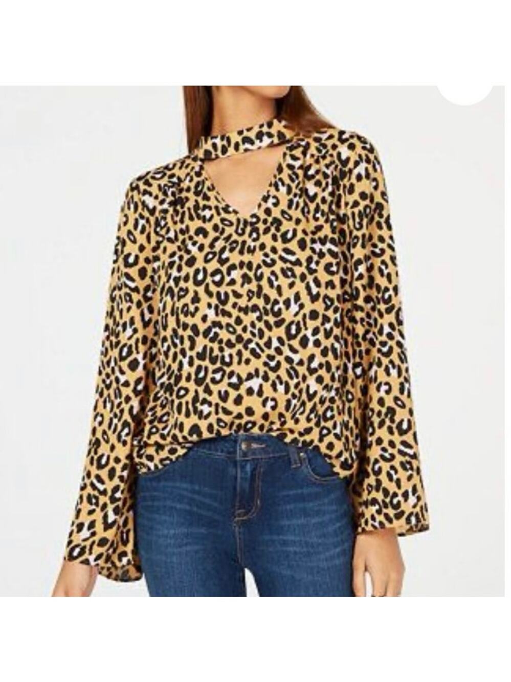 HIPPIE ROSE ANIMAL PRINT TOP WOMEN'S SIZE SMALL